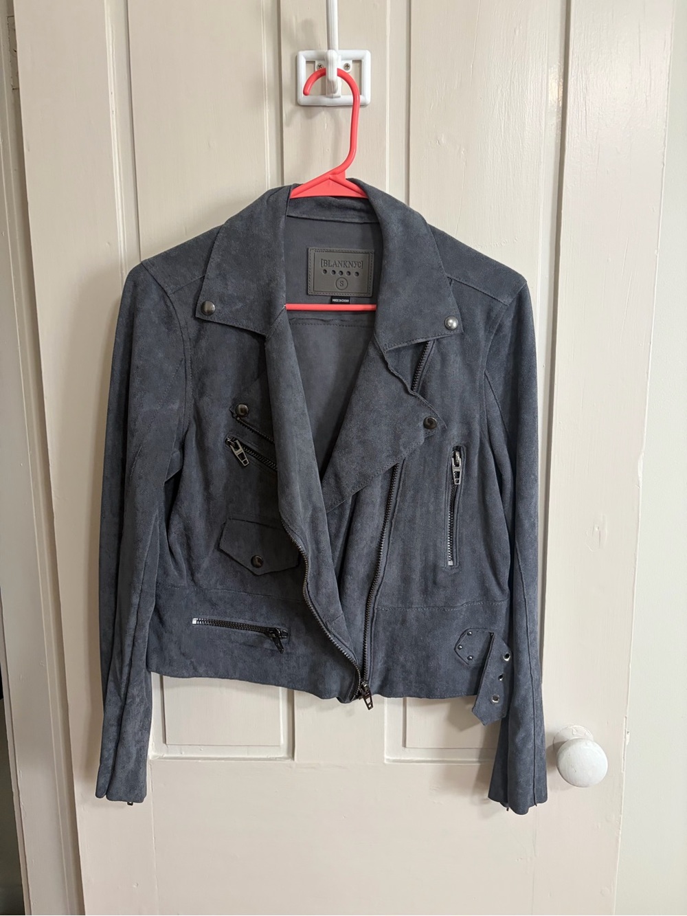 Anthropologie Charcoal Gray Suede Moto Bomber Jacket